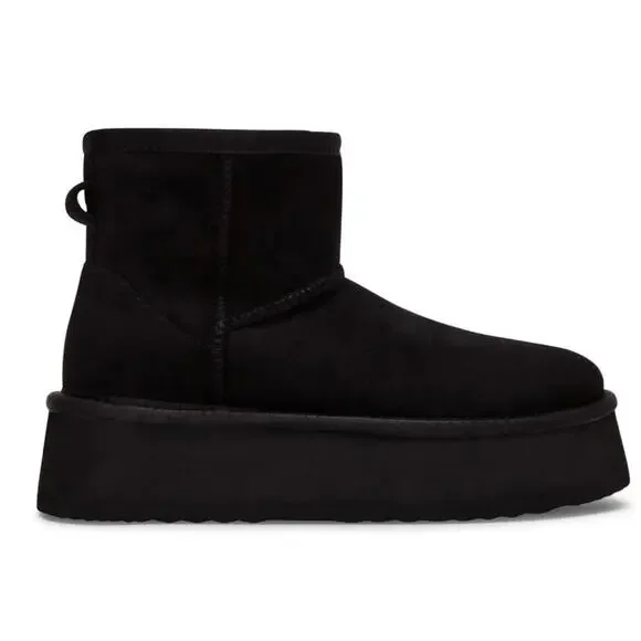 NWT Steve Madden Women's Enchanting Ankle Boot Black Platform Bootie Suede 8M - Picture 4 of 7